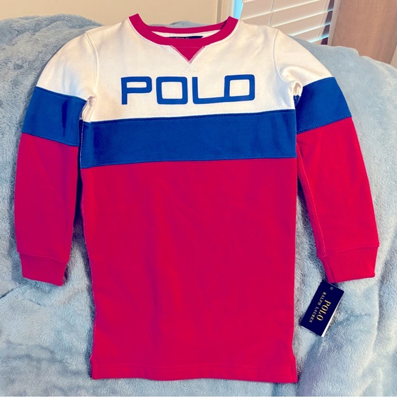 Polo by Ralph Lauren Kids Long Sleeve Shirt - Red, Blue, White - Picture 1 of 4
